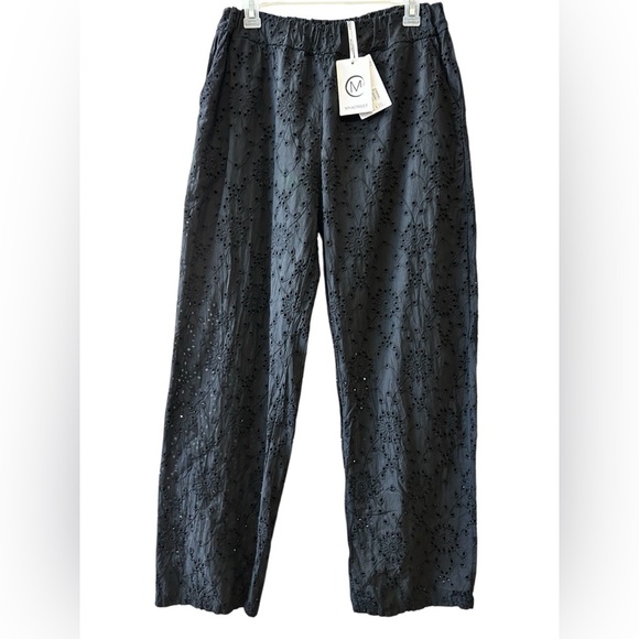 Black Embroidered Pants - Picture 1 of 4